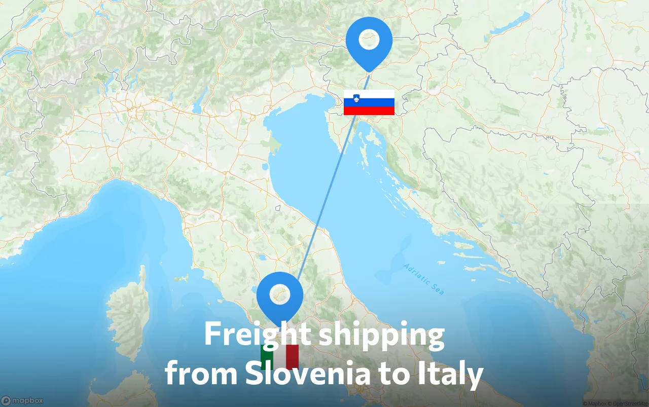 Shipping route from Slovenia to Italy