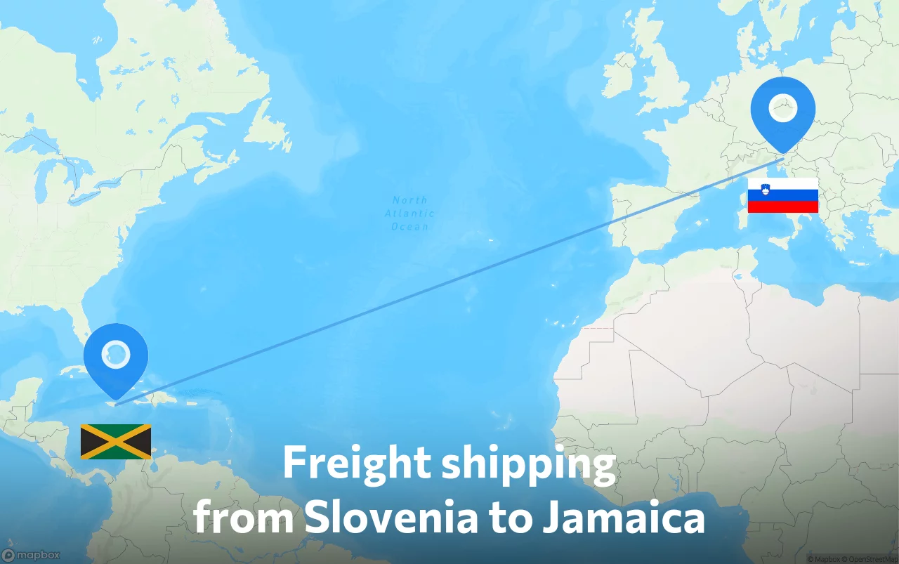 Shipping route from Slovenia to Jamaica