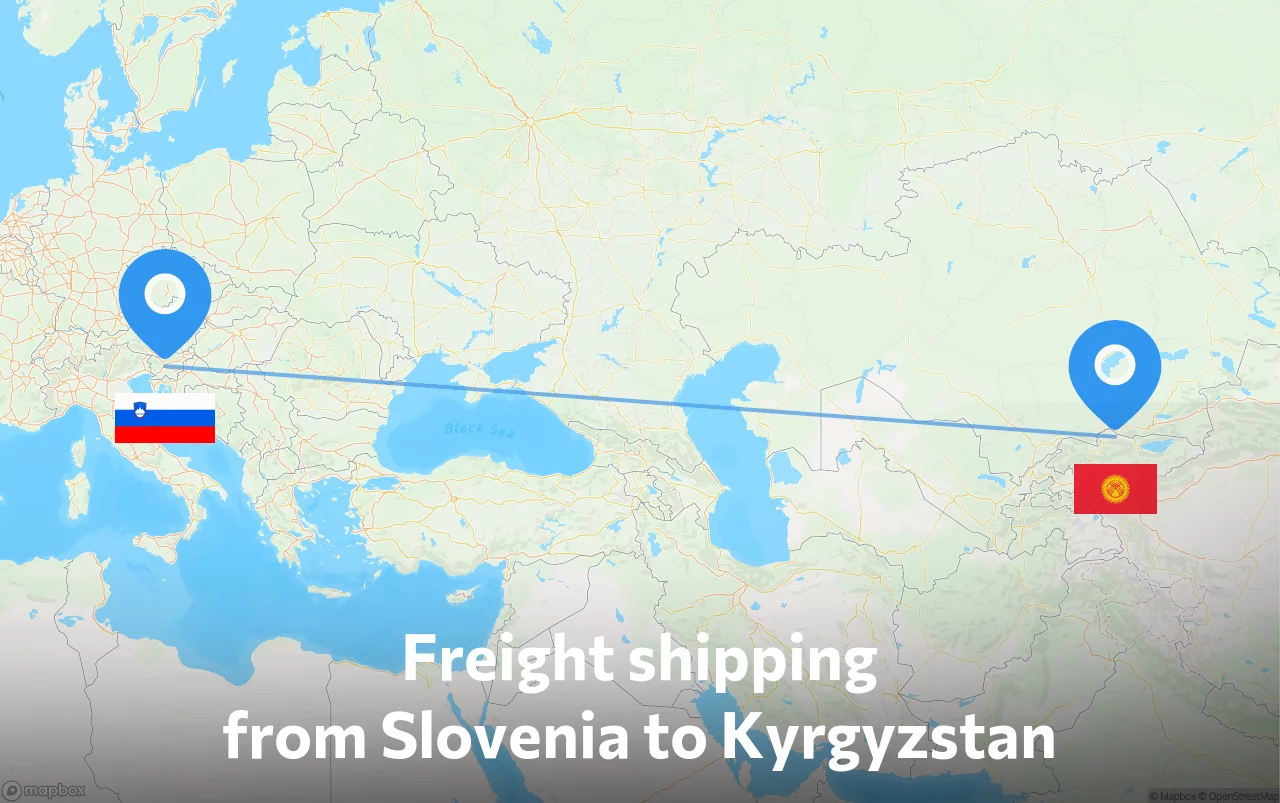 Shipping route from Slovenia to Kyrgyzstan