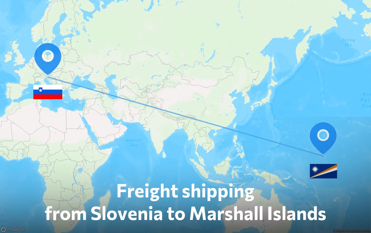 Shipping route from Slovenia to Marshall Islands
