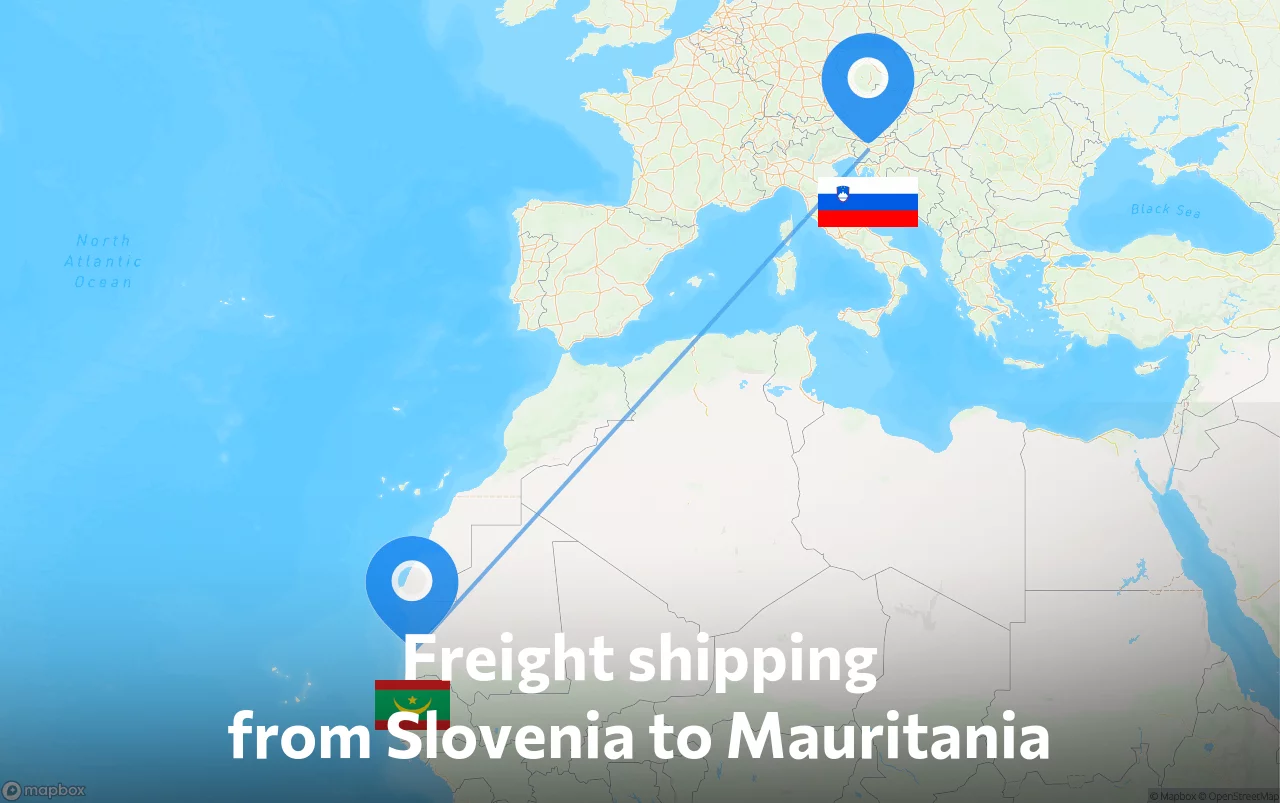 Shipping route from Slovenia to Mauritania