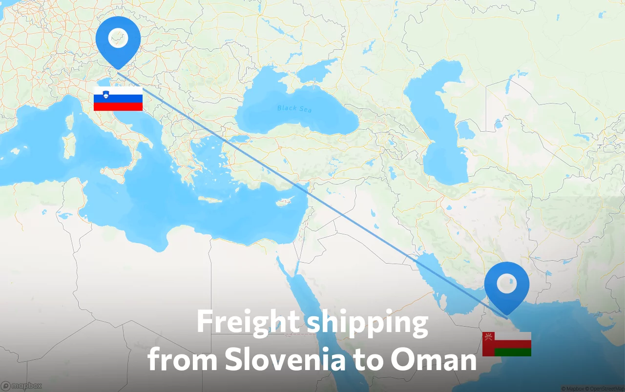 Shipping route from Slovenia to Oman