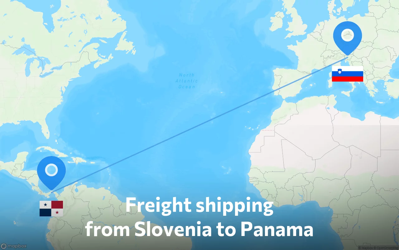 Shipping route from Slovenia to Panama