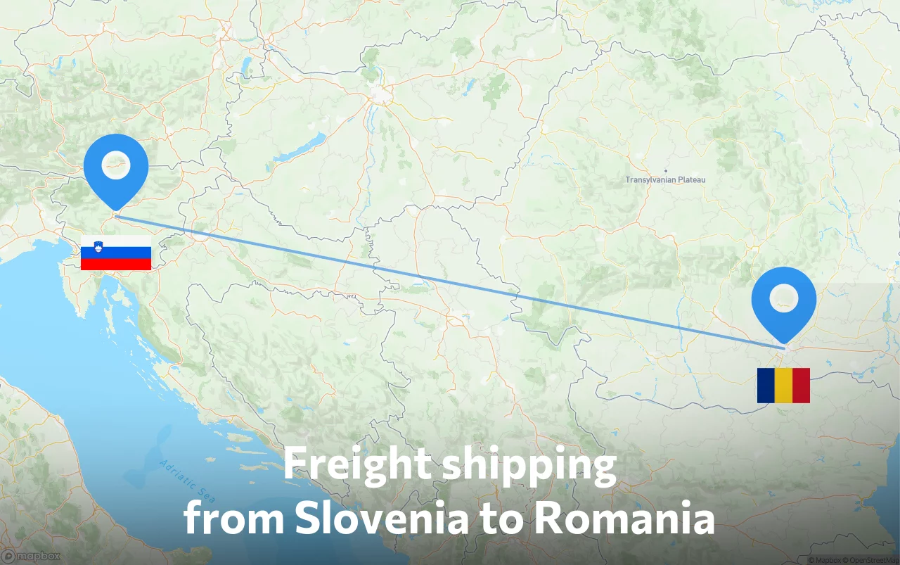 Shipping route from Slovenia to Romania