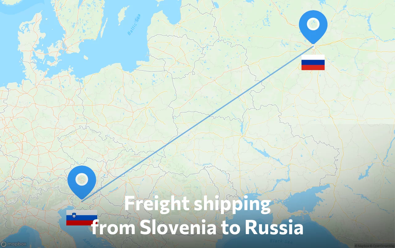Shipping route from Slovenia to Russia