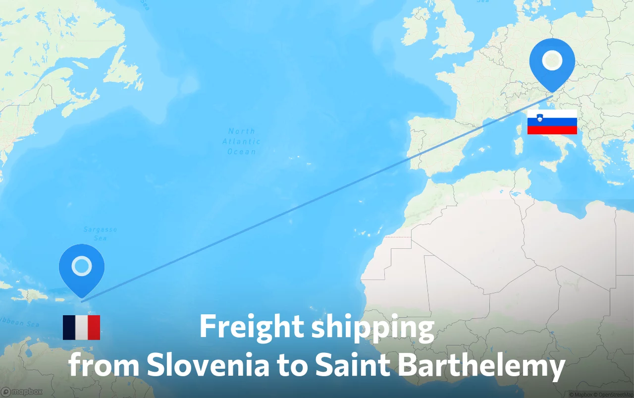 Shipping route from Slovenia to Saint Barthelemy