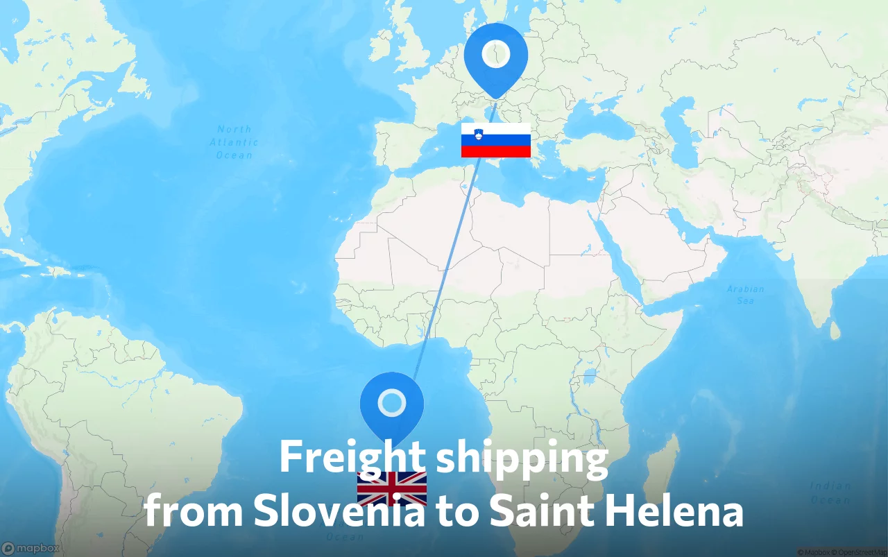 Shipping route from Slovenia to Saint Helena