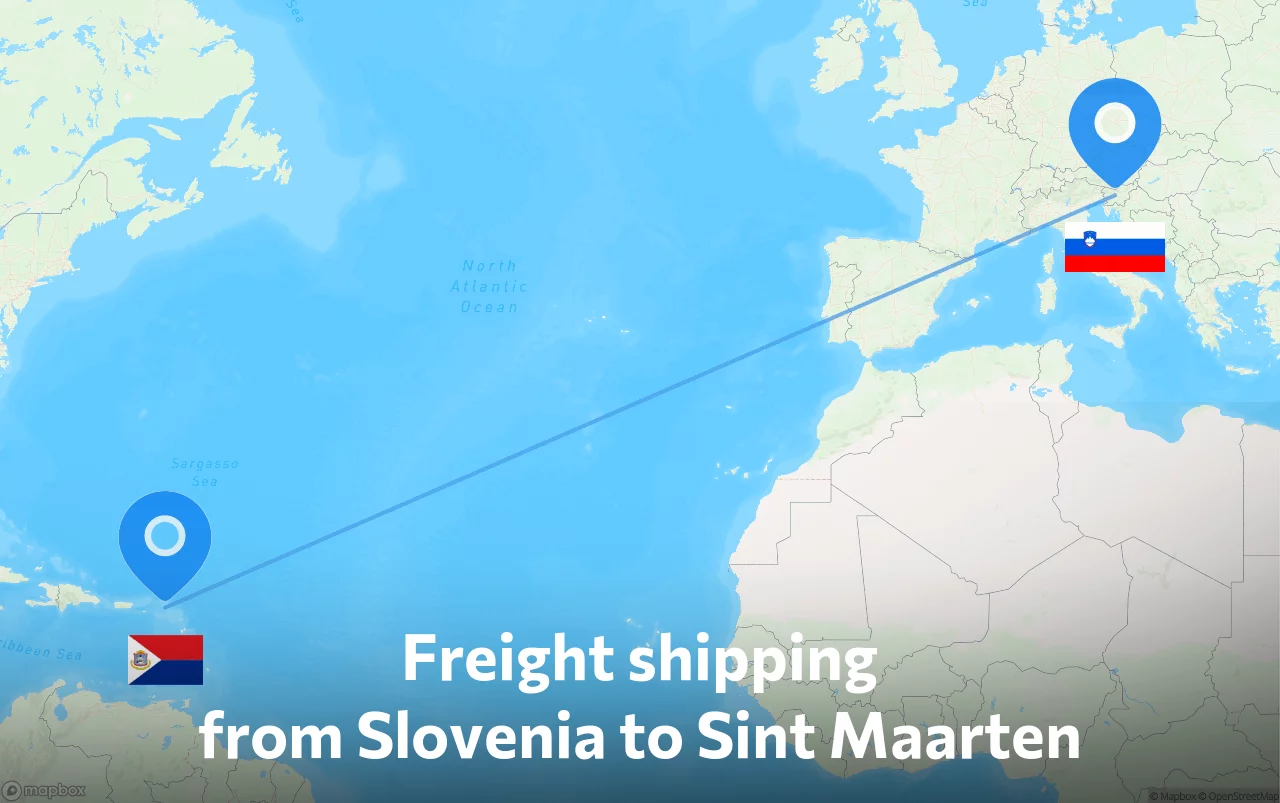 Shipping route from Slovenia to Sint Maarten