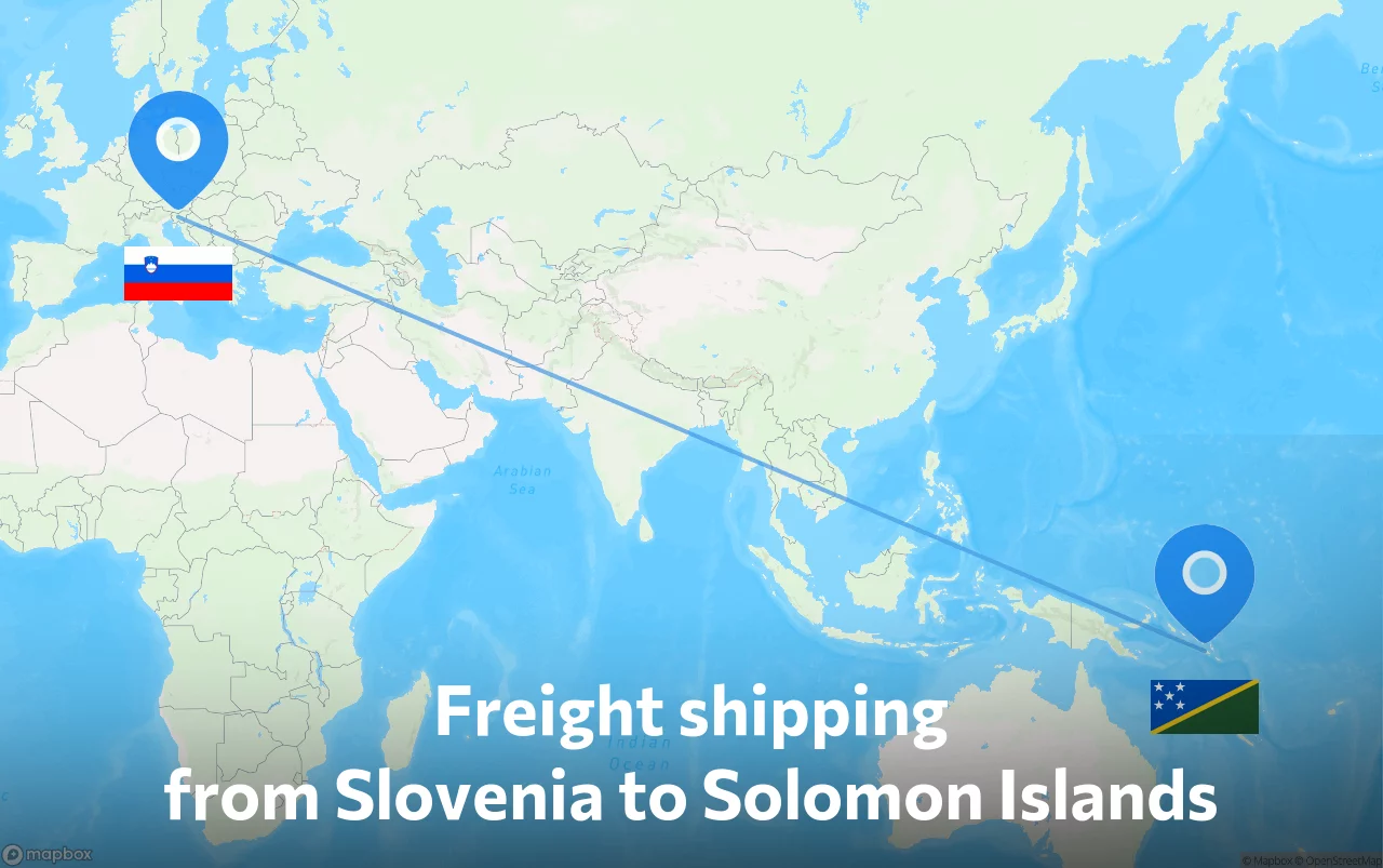 Shipping route from Slovenia to Solomon Islands