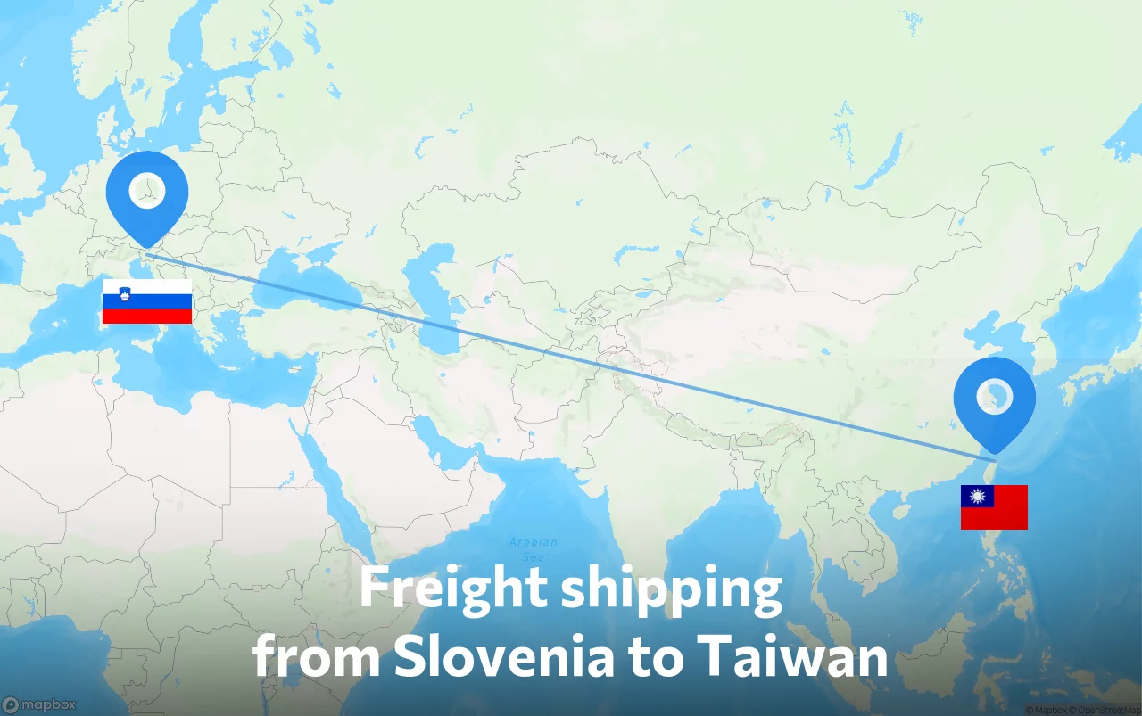 Shipping route from Slovenia to Taiwan