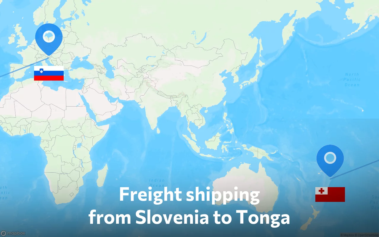 Shipping route from Slovenia to Tonga