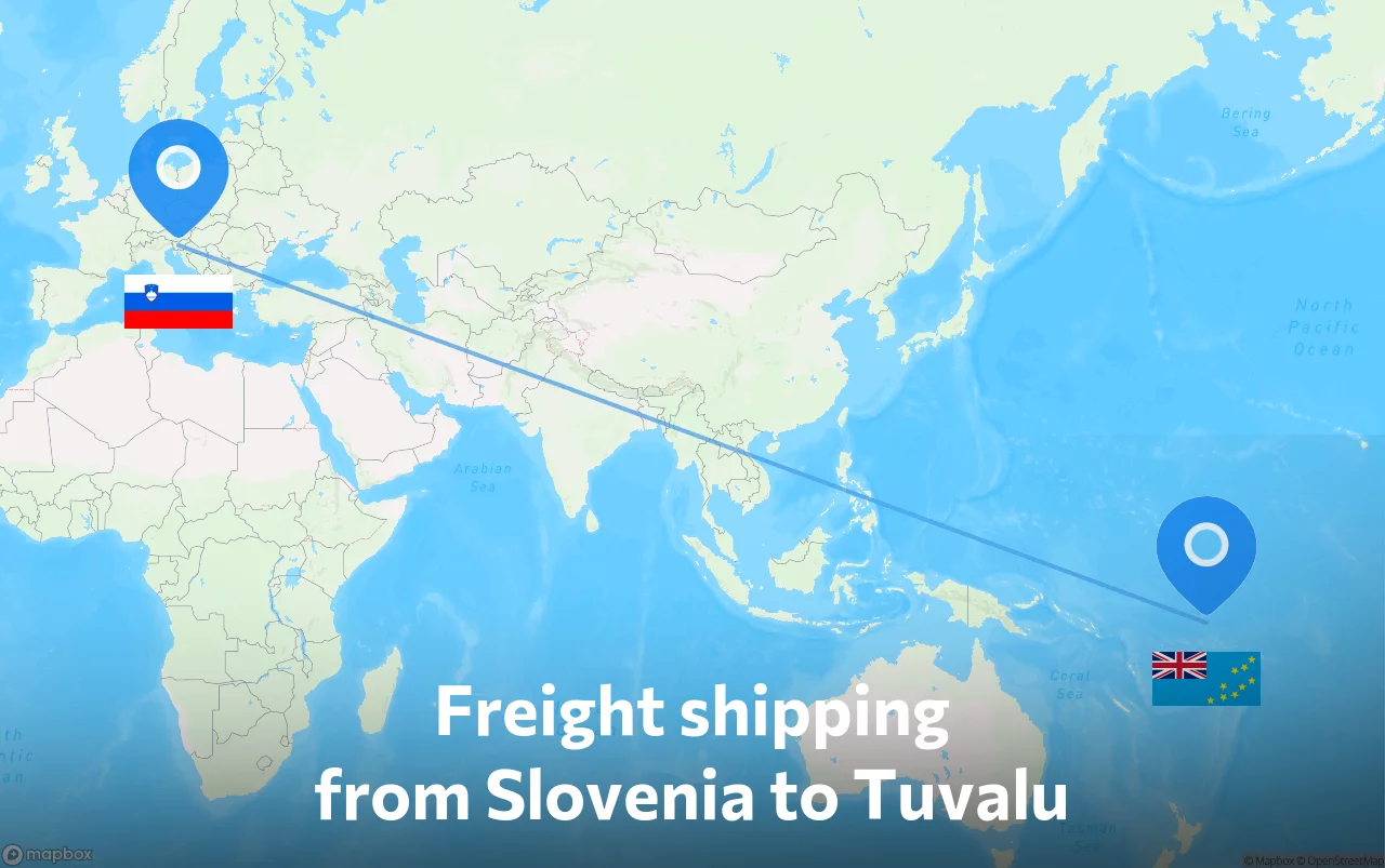 Shipping route from Slovenia to Tuvalu