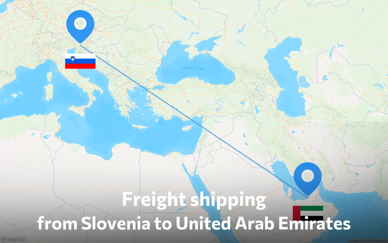 Shipping route from Slovenia to United Arab Emirates