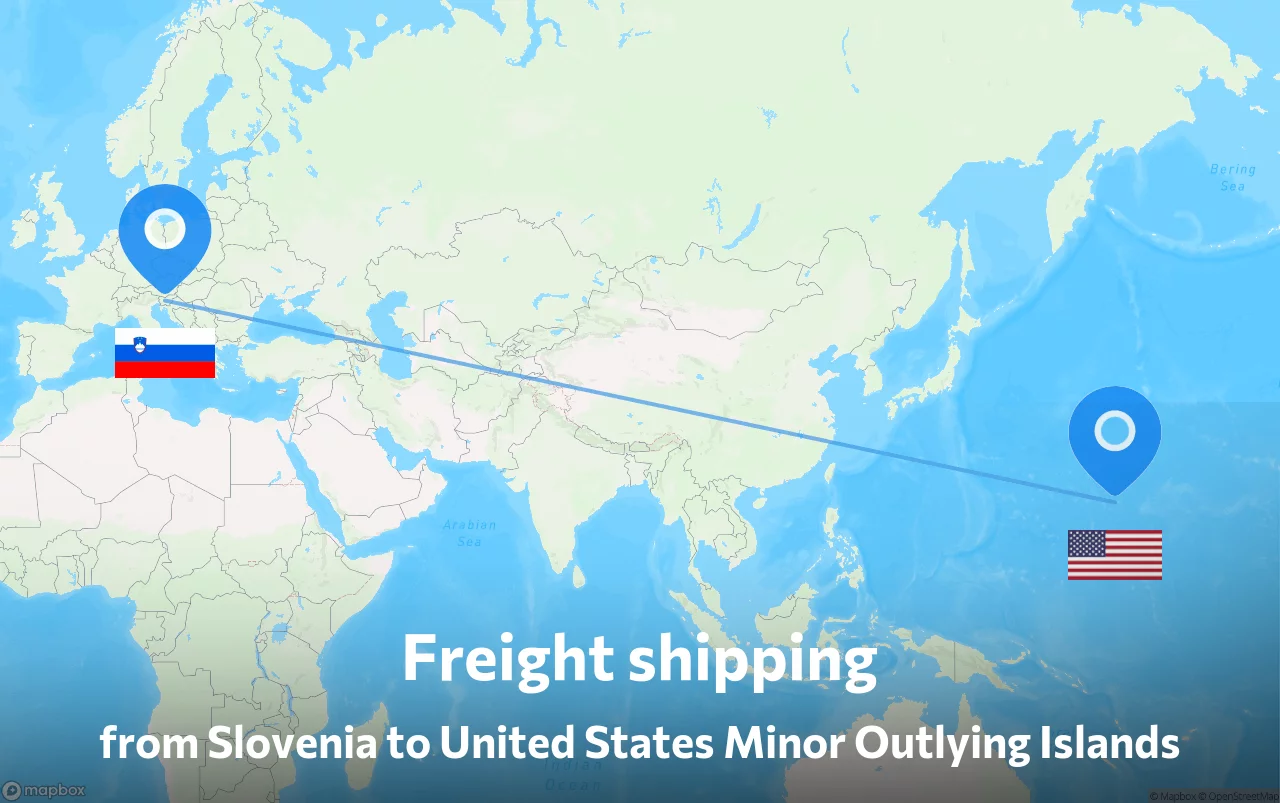 Shipping route from Slovenia to United States Minor Outlying Islands