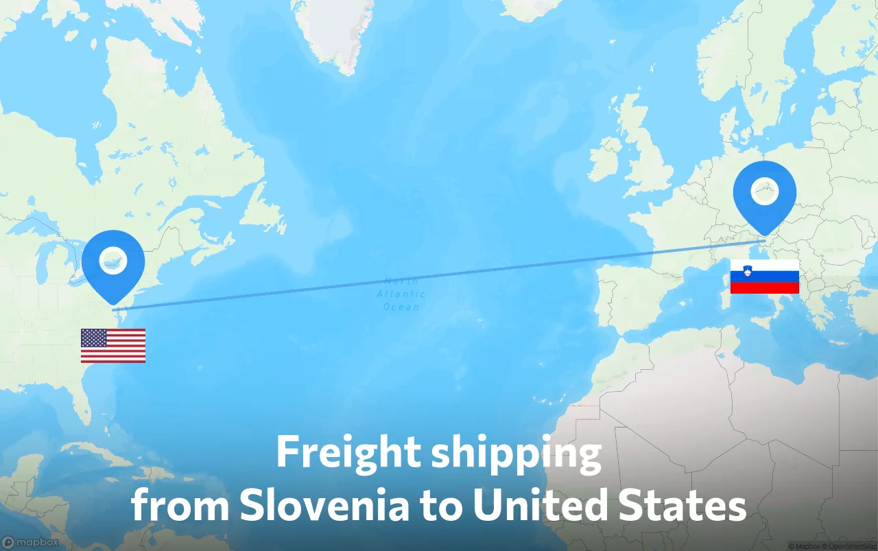 Shipping route from Slovenia to United States