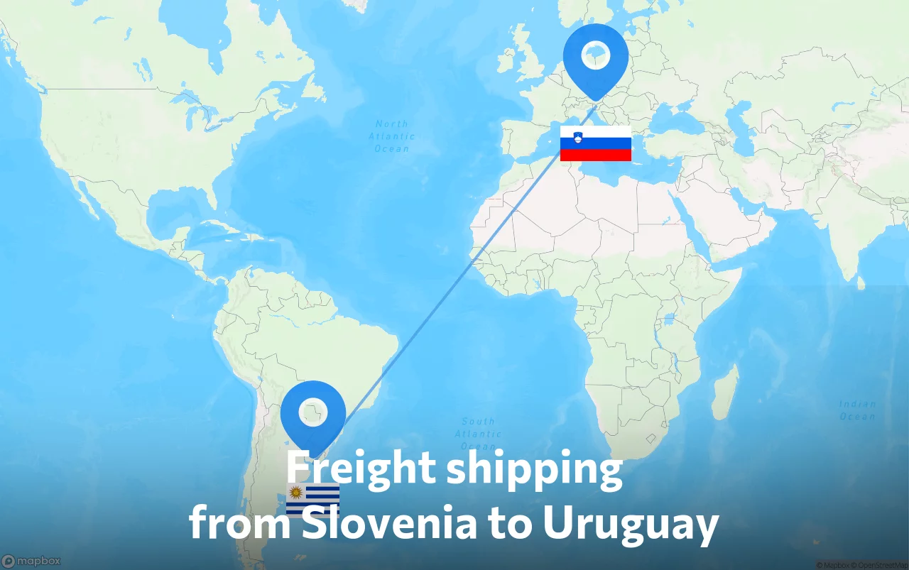 Shipping route from Slovenia to Uruguay