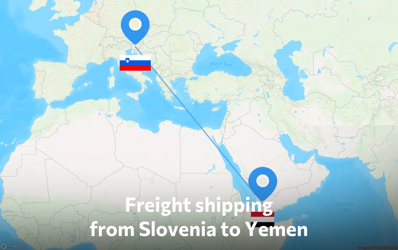Shipping route from Slovenia to Yemen