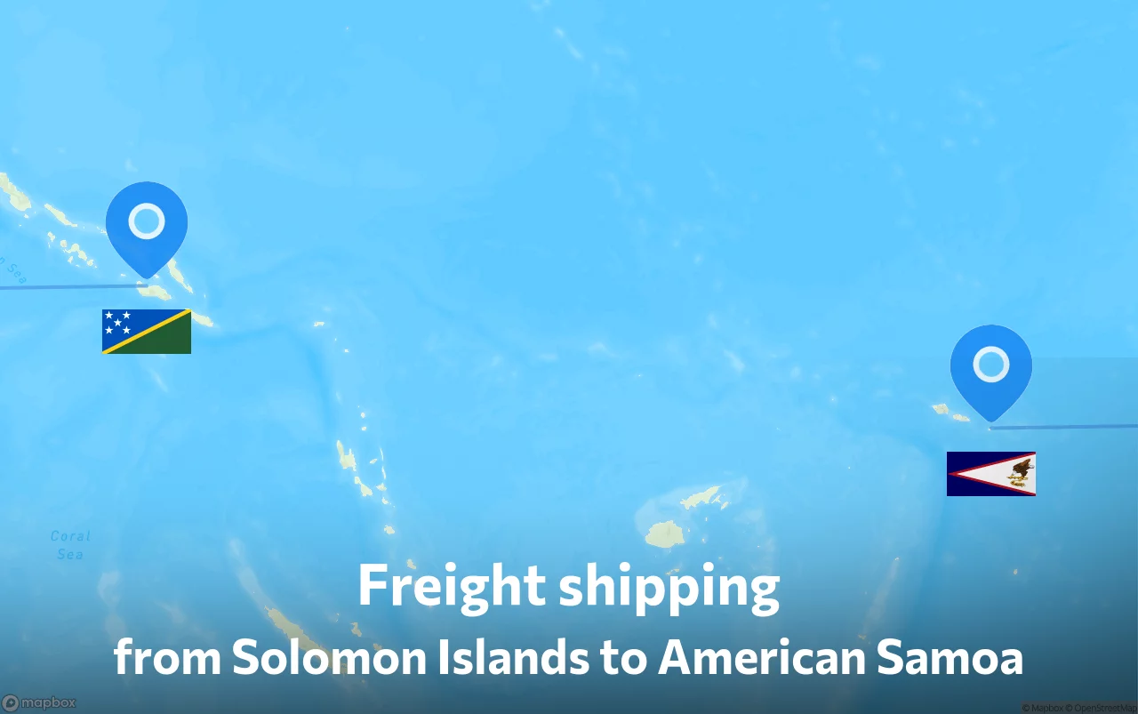 Shipping route from Solomon Islands to American Samoa