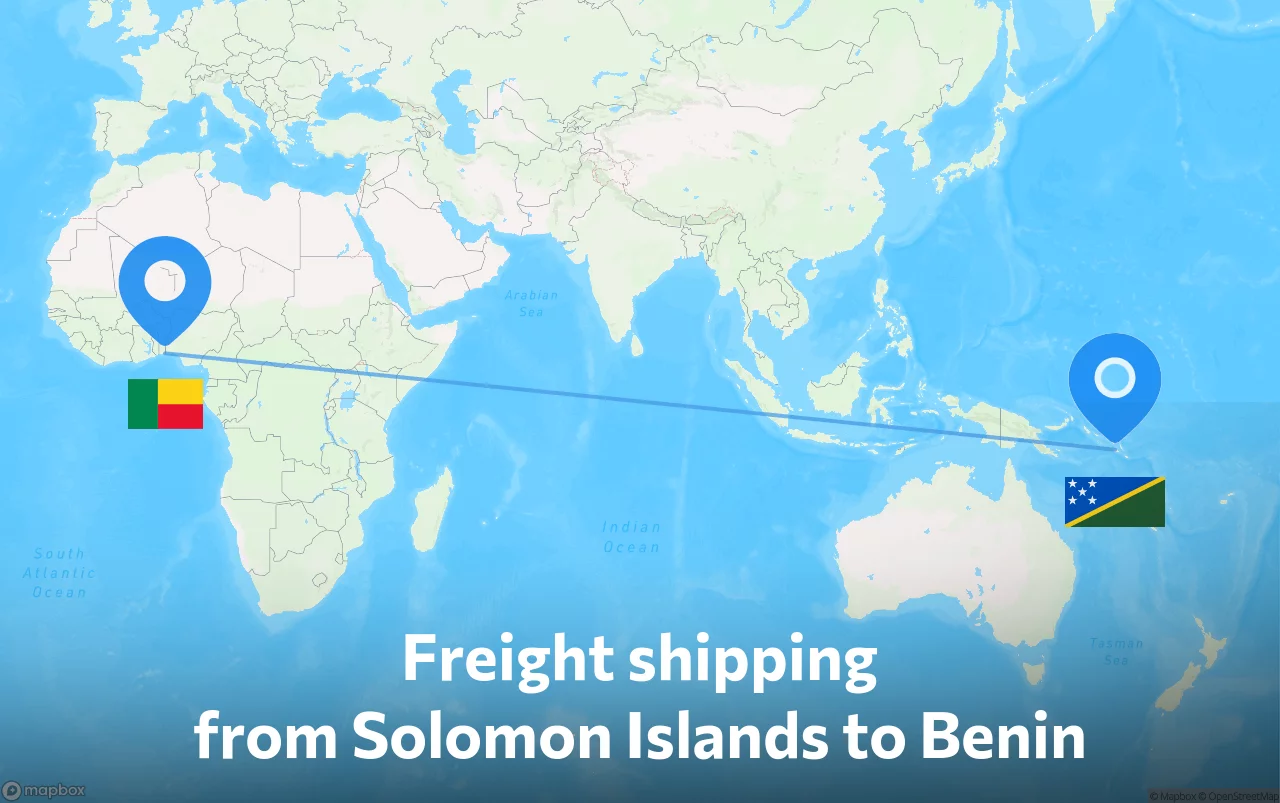 Shipping route from Solomon Islands to Benin