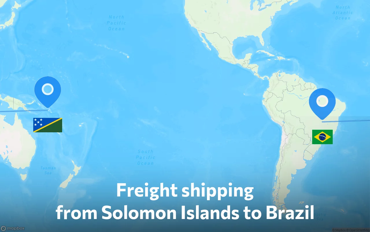 Shipping route from Solomon Islands to Brazil