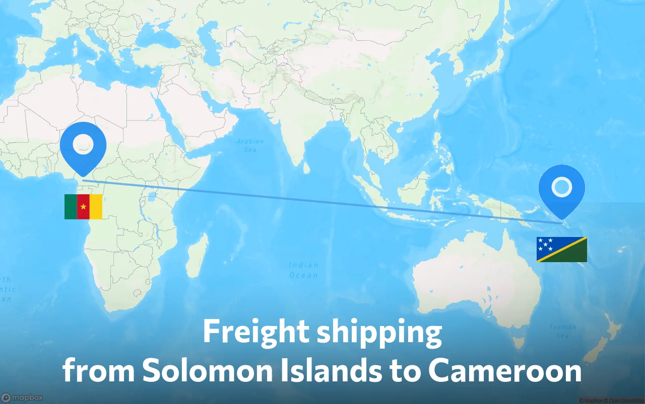 Shipping route from Solomon Islands to Cameroon