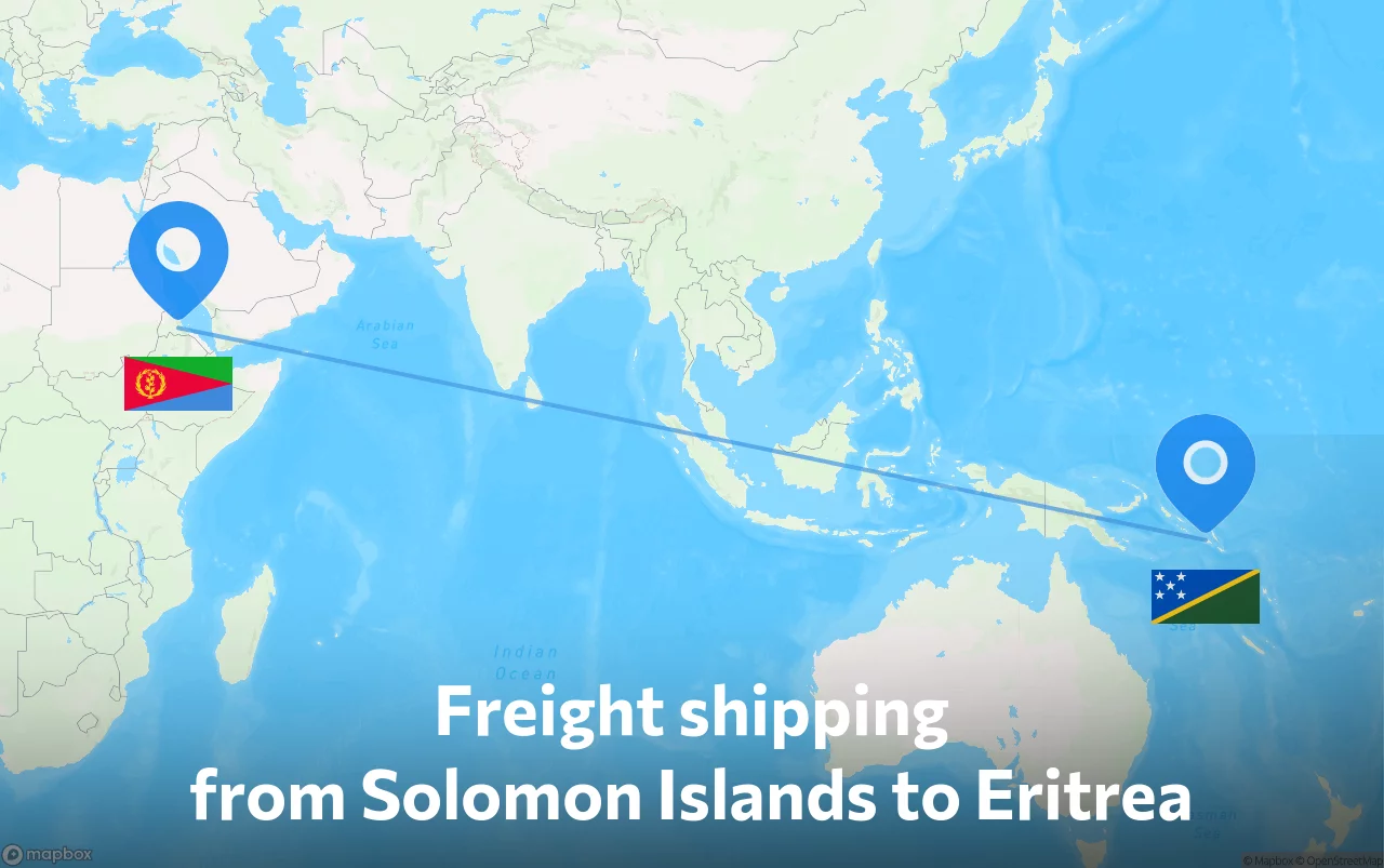 Shipping route from Solomon Islands to Eritrea