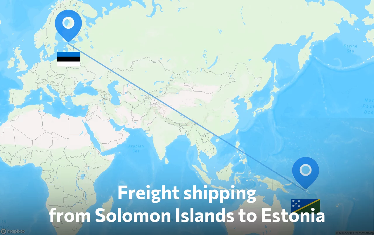Shipping route from Solomon Islands to Estonia