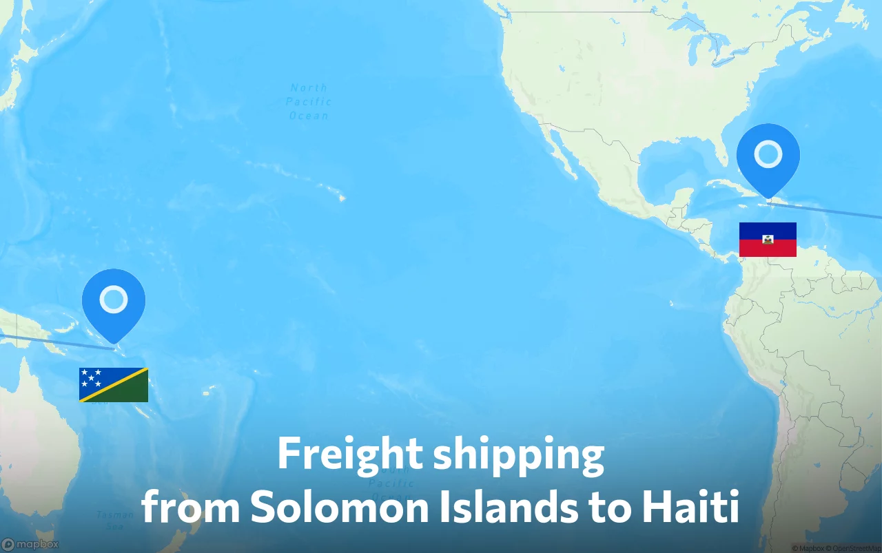 Shipping route from Solomon Islands to Haiti
