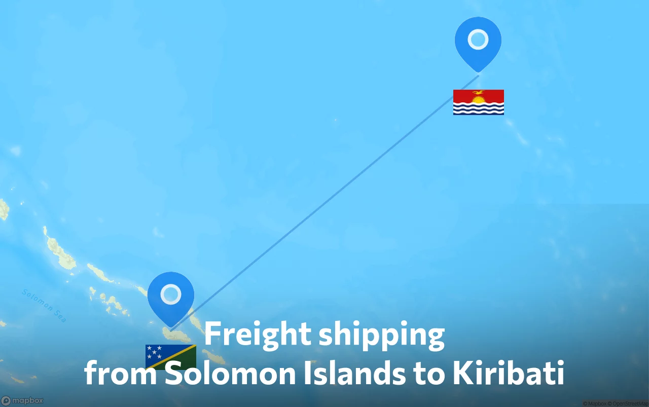 Shipping route from Solomon Islands to Kiribati
