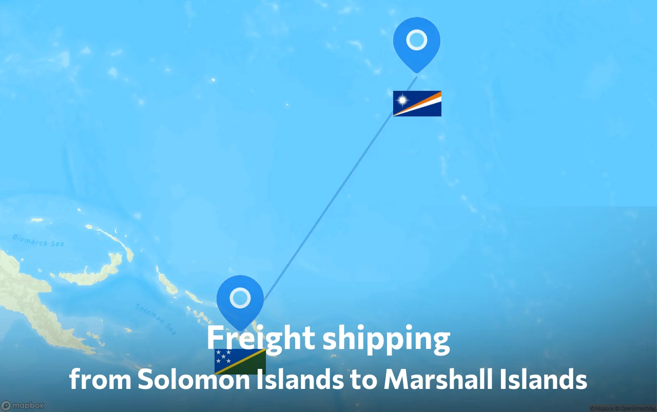 Shipping route from Solomon Islands to Marshall Islands