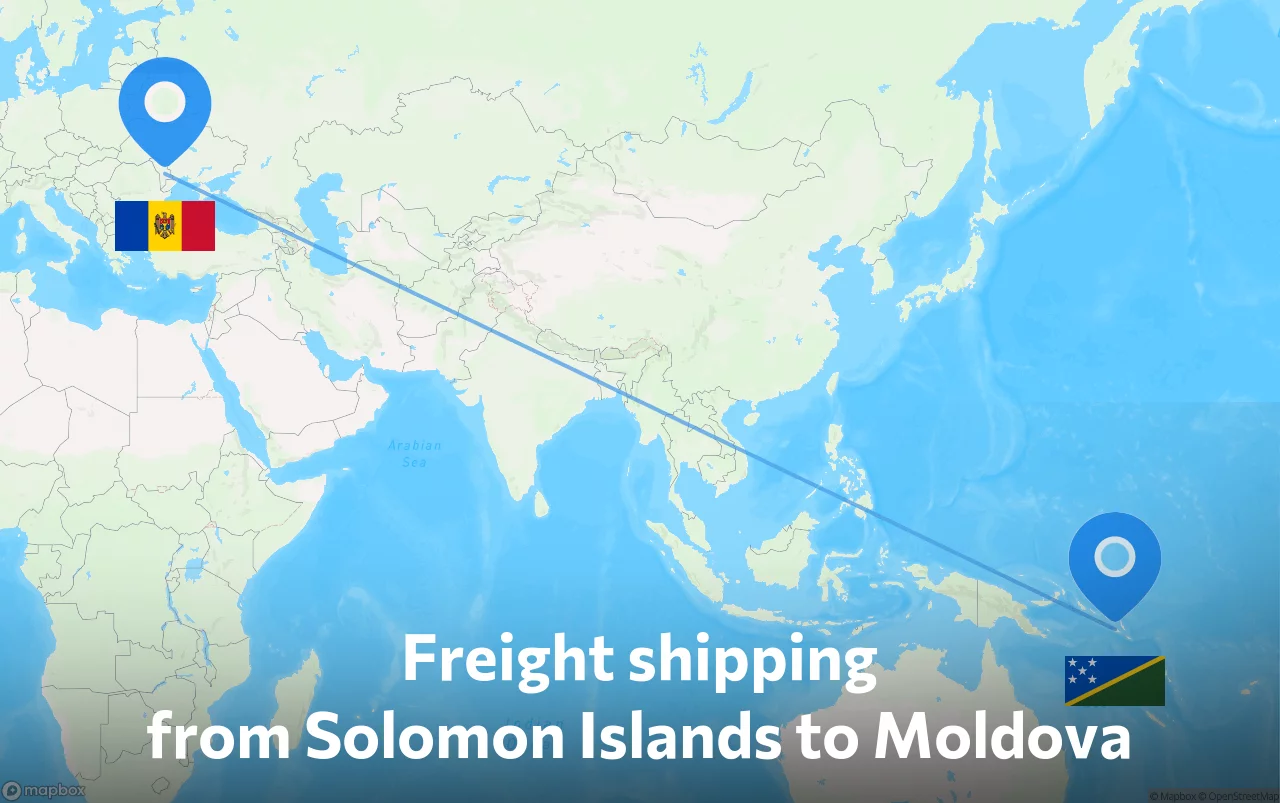 Shipping route from Solomon Islands to Moldova