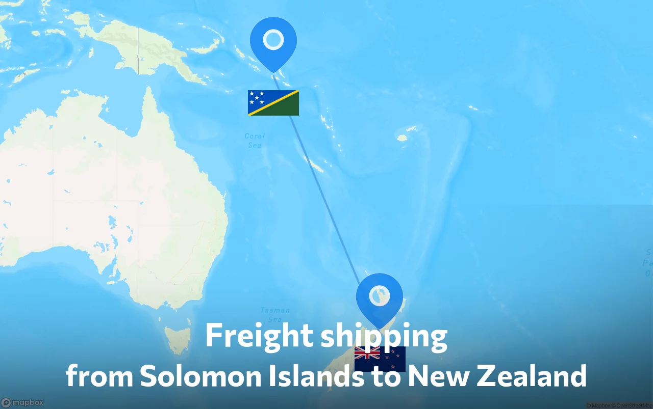 Shipping route from Solomon Islands to New Zealand
