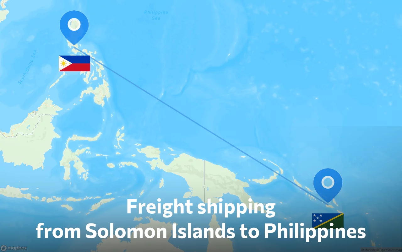 Shipping route from Solomon Islands to Philippines