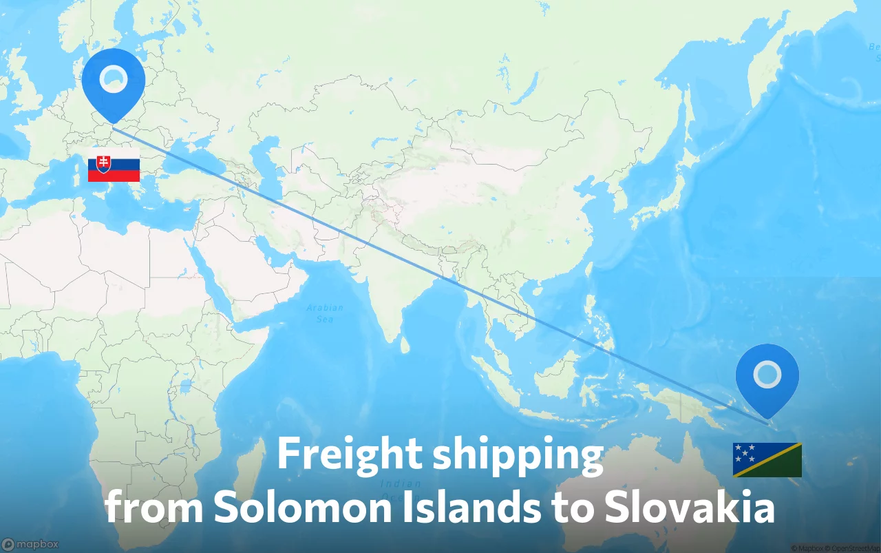 Shipping route from Solomon Islands to Slovakia