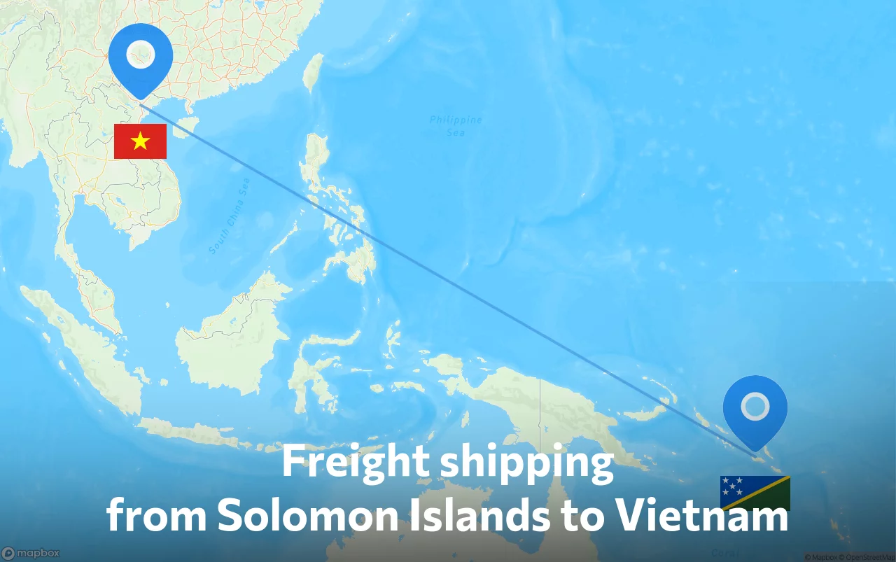 Shipping route from Solomon Islands to Vietnam
