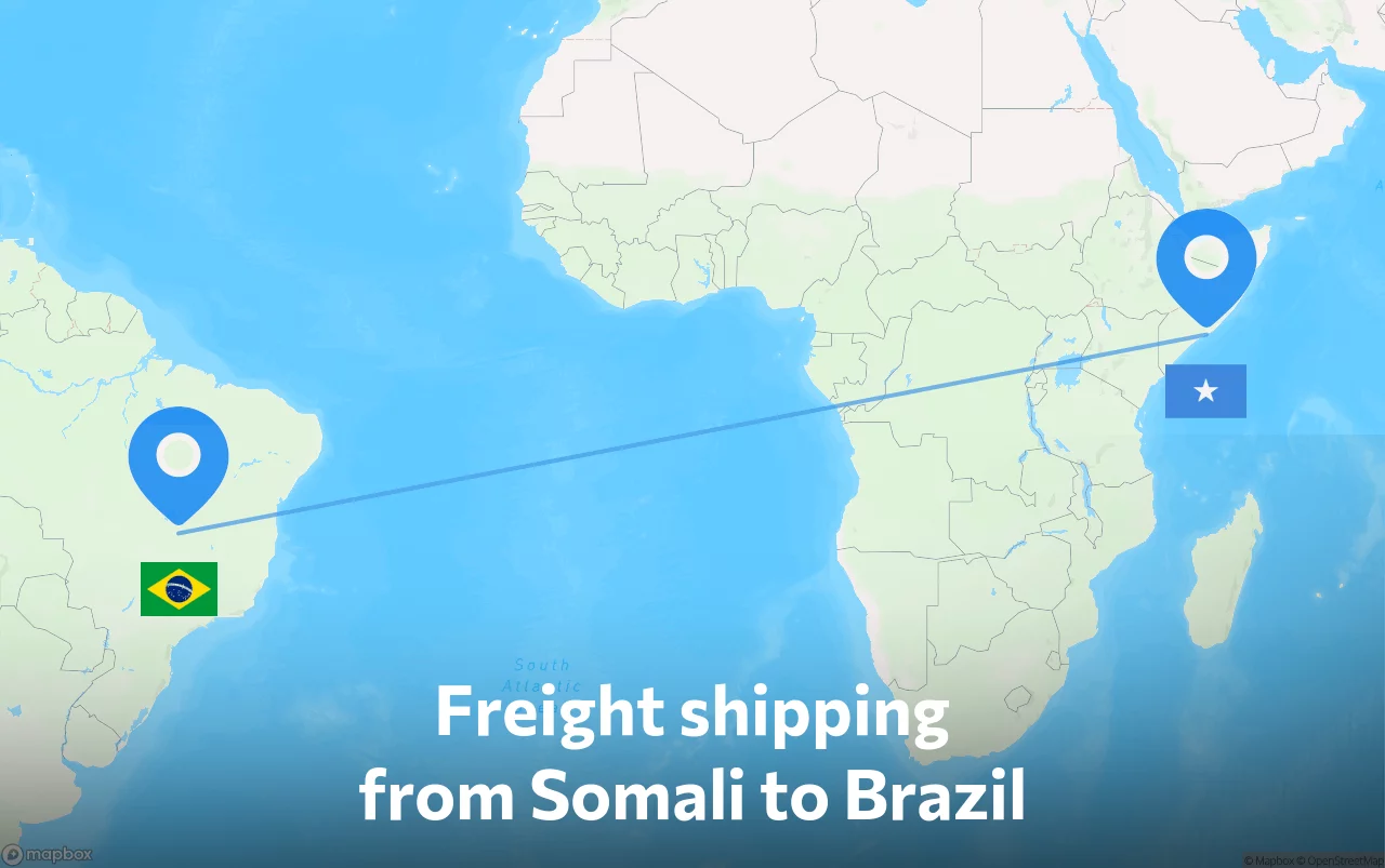 Shipping route from Somali to Brazil