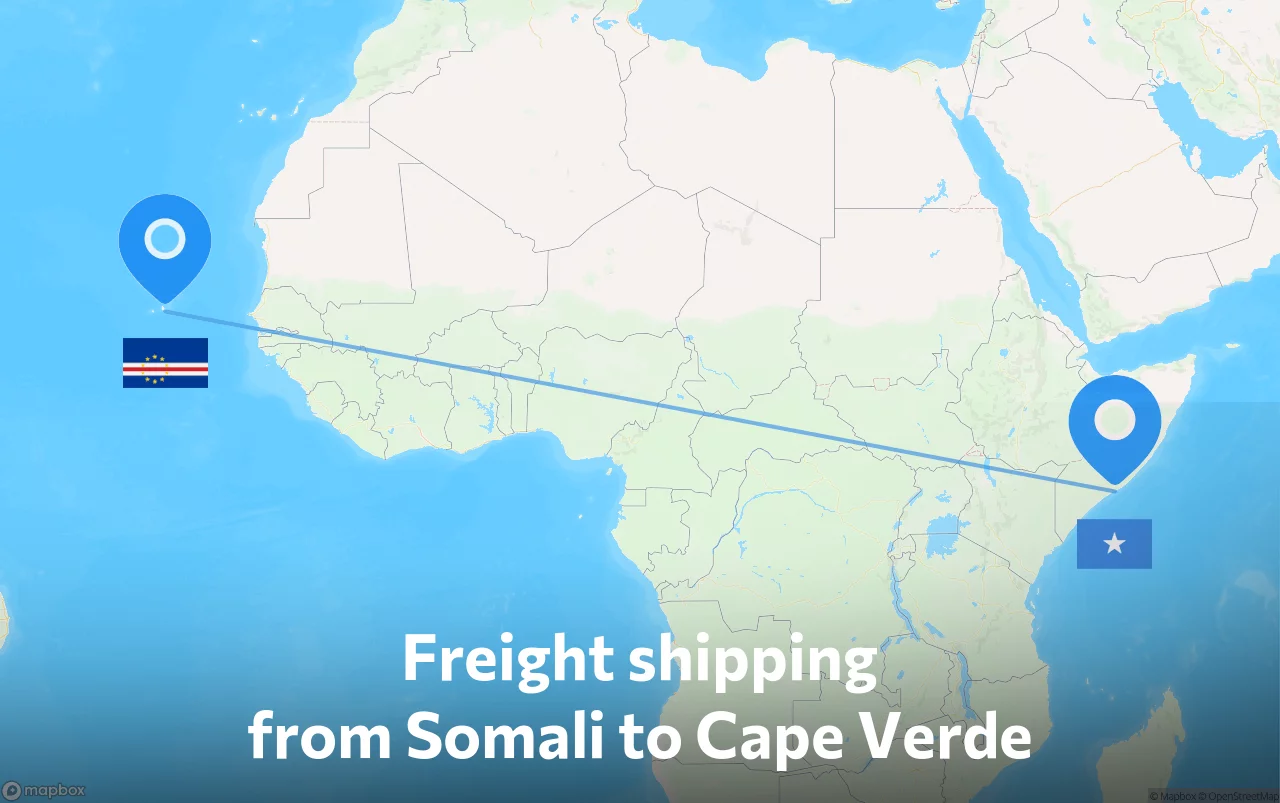 Shipping route from Somali to Cape Verde