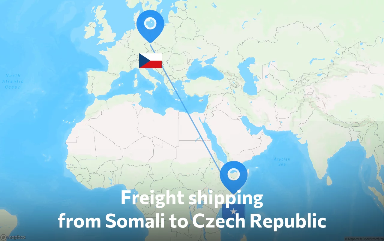 Shipping route from Somali to Czech Republic