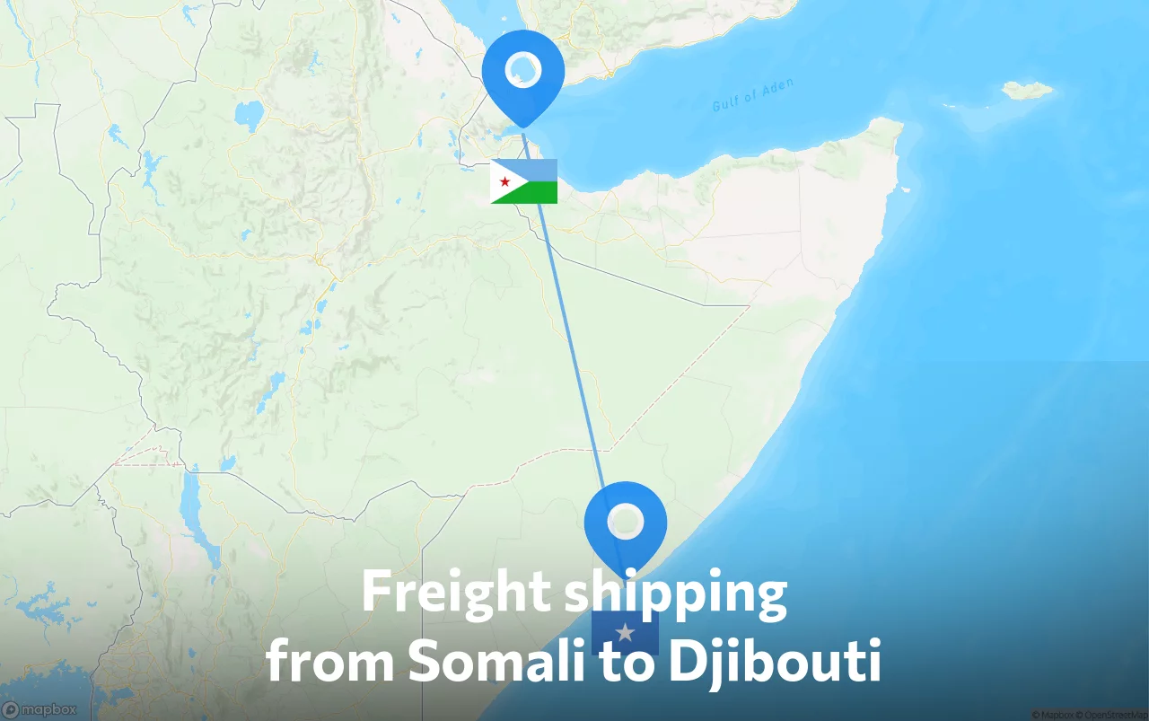 Shipping route from Somali to Djibouti