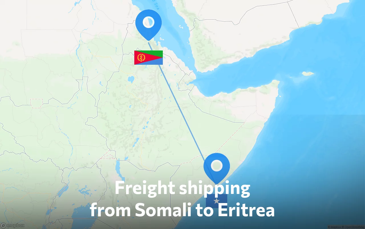 Shipping route from Somali to Eritrea