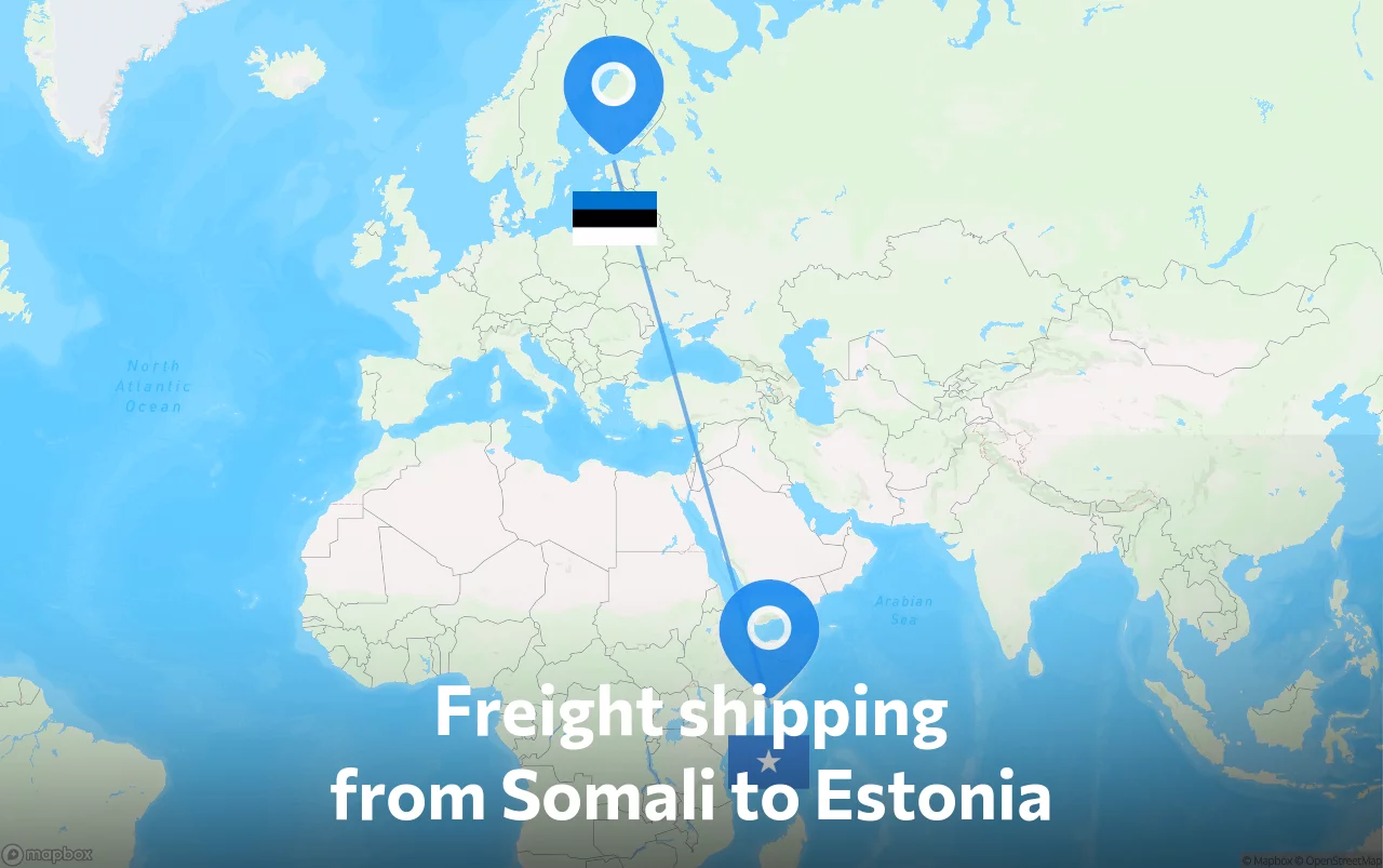 Shipping route from Somali to Estonia