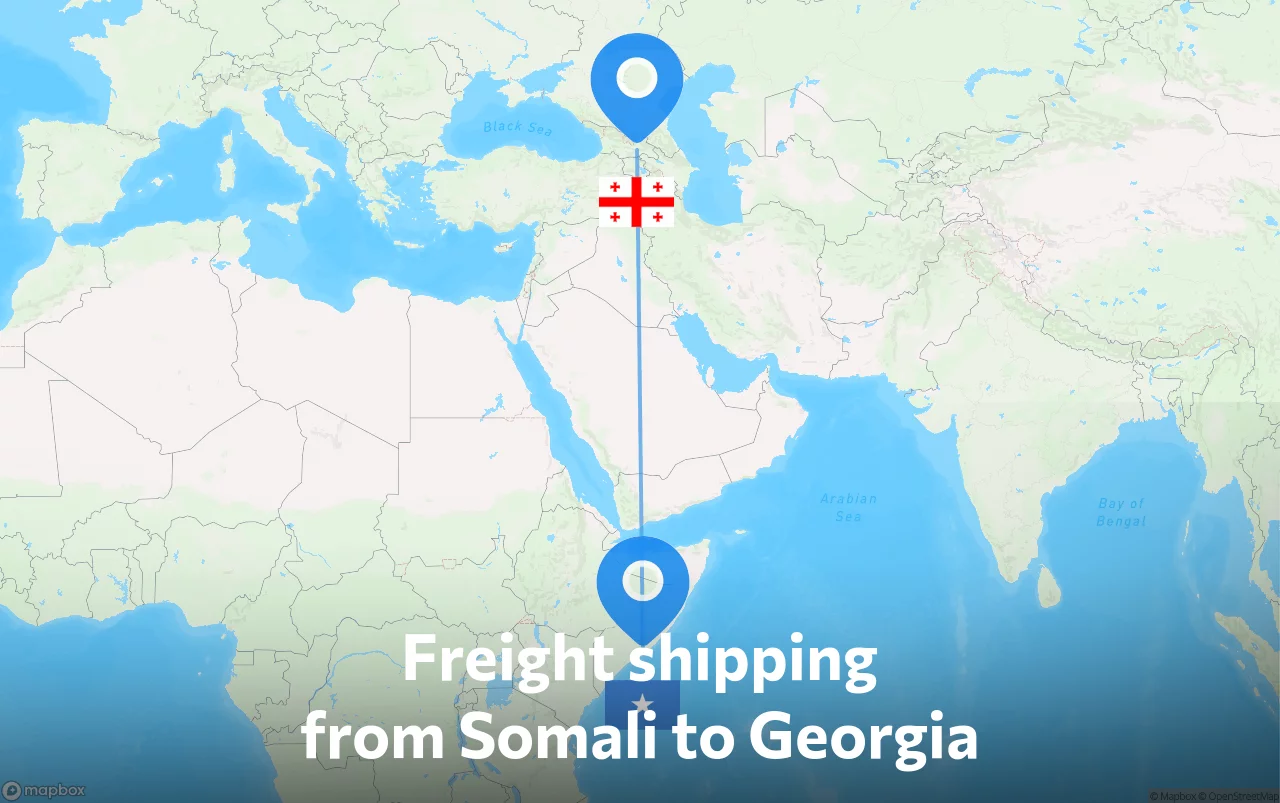 Shipping route from Somali to Georgia
