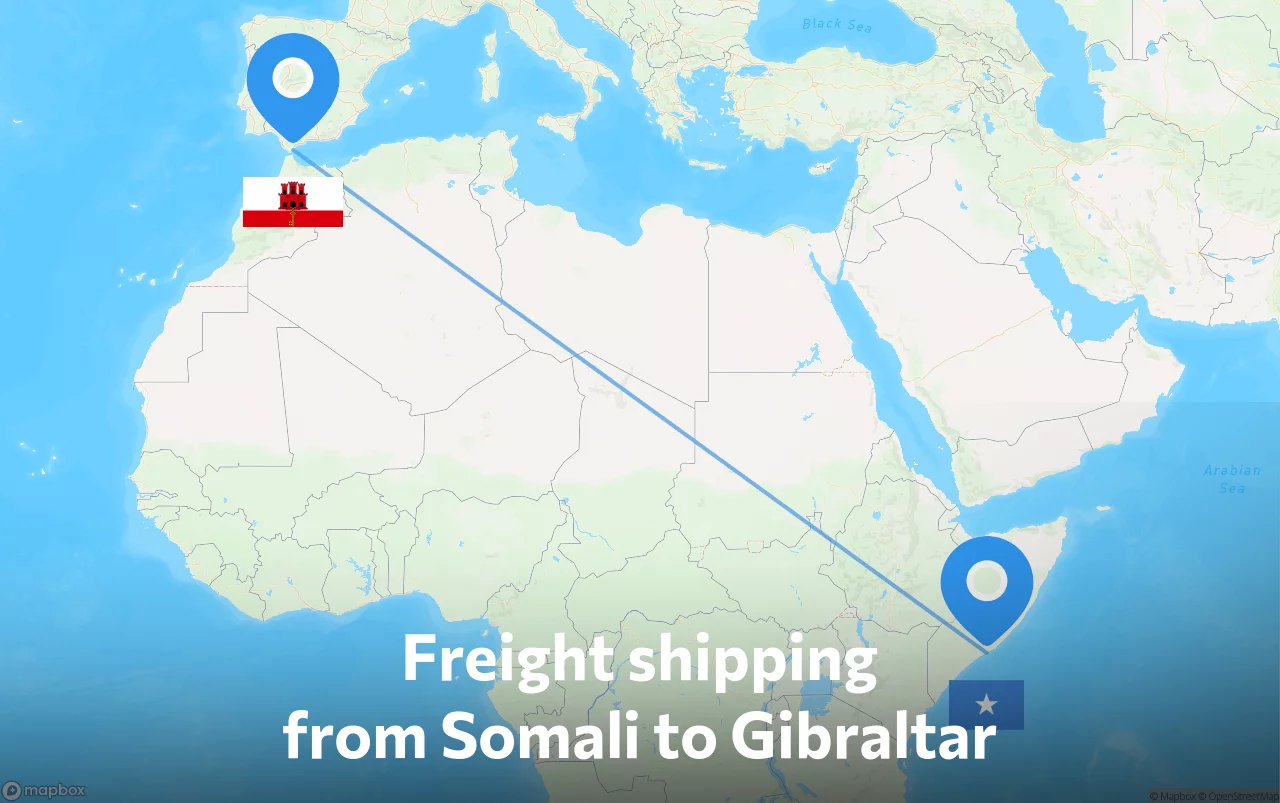 Shipping route from Somali to Gibraltar