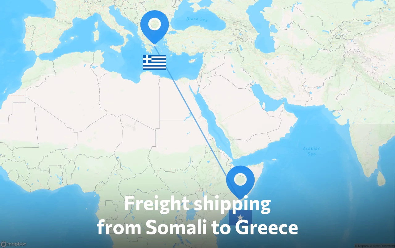 Shipping route from Somali to Greece