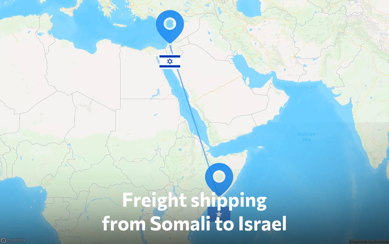 Shipping route from Somali to Israel