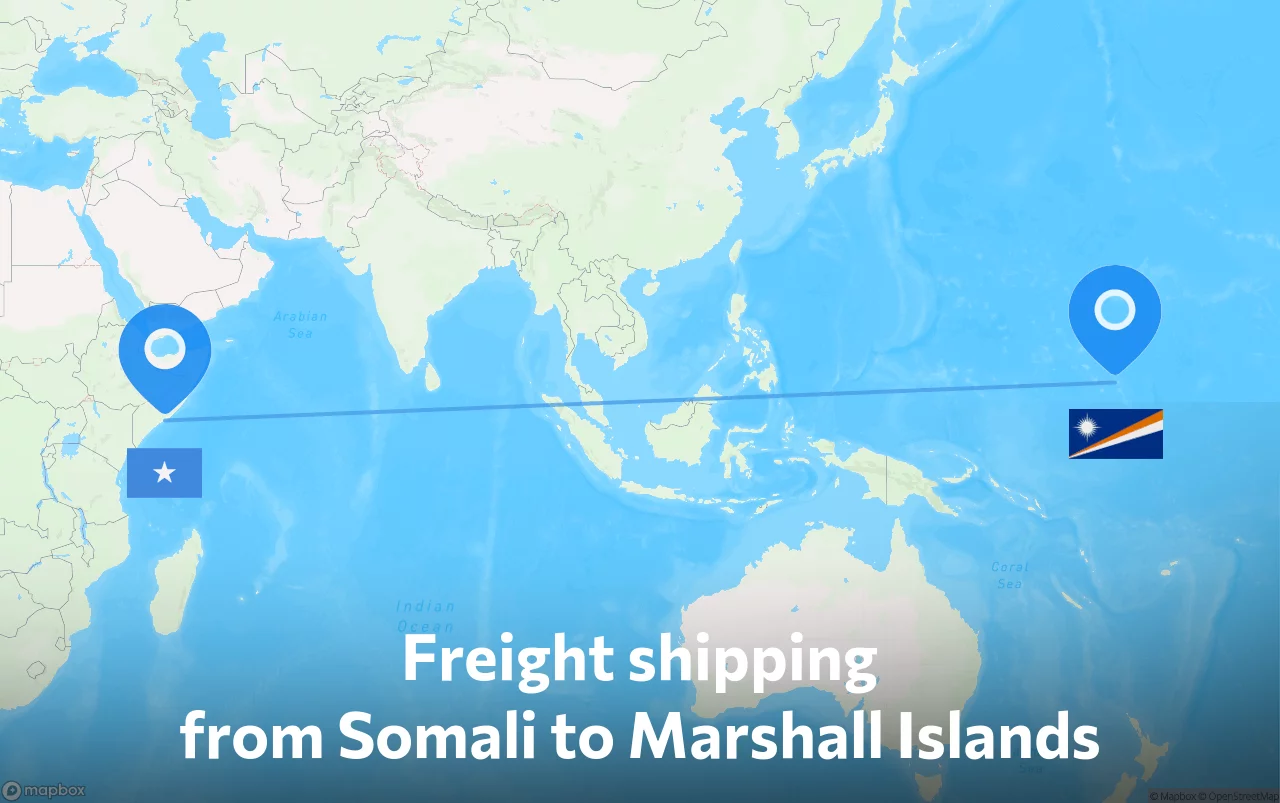 Shipping route from Somali to Marshall Islands