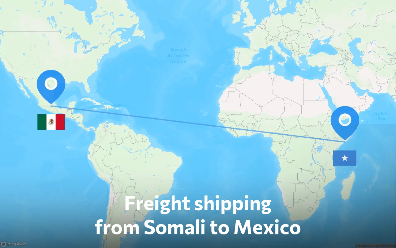 Shipping route from Somali to Mexico