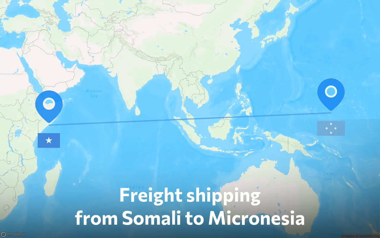 Shipping route from Somali to Micronesia