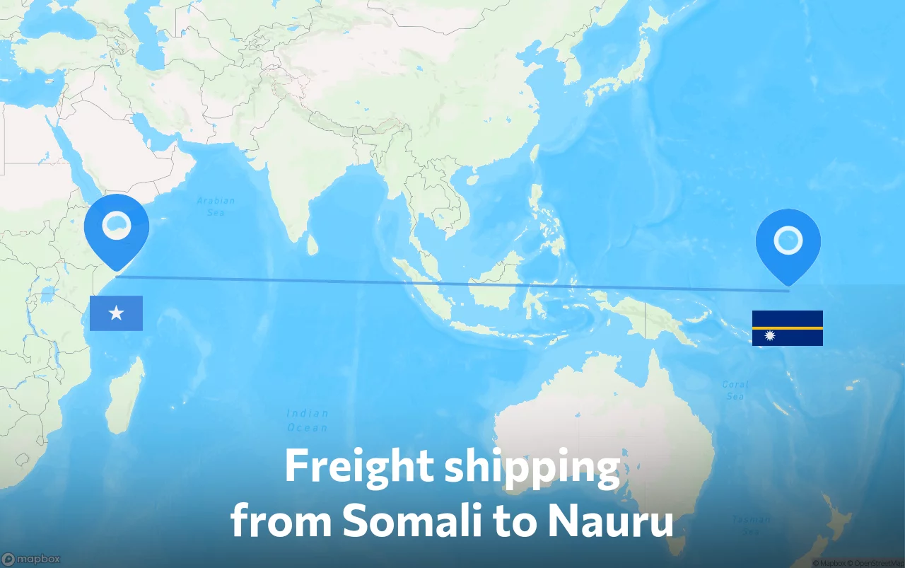 Shipping route from Somali to Nauru