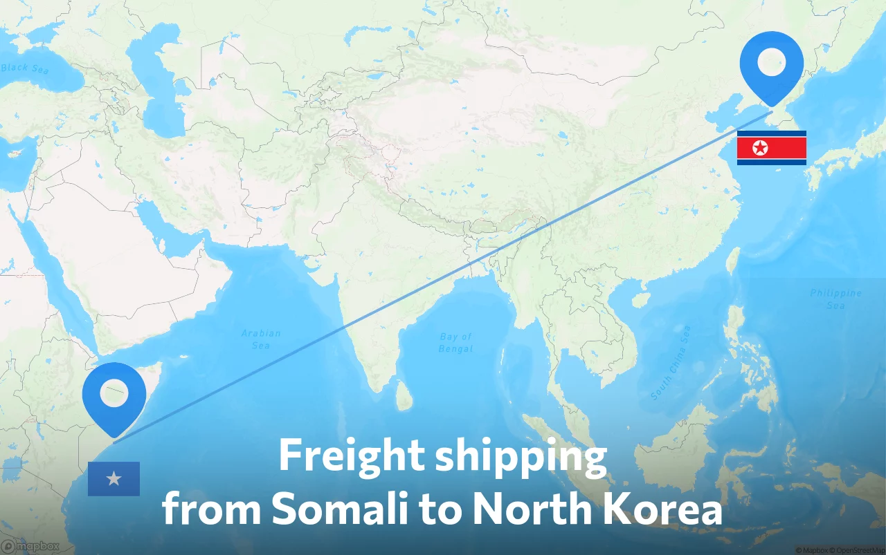 Shipping route from Somali to North Korea